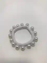 Белый резинка для волос с жемчугом