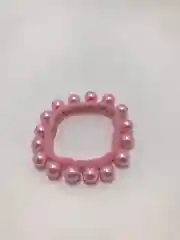 Розовый резинка для волос с жемчугом