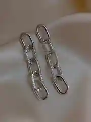 Серебряный серьги-цепи