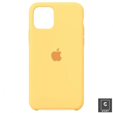 Желтый чехол силиконовый для iPhone 11, 11 Pro, 11 Pro Max с логотипом