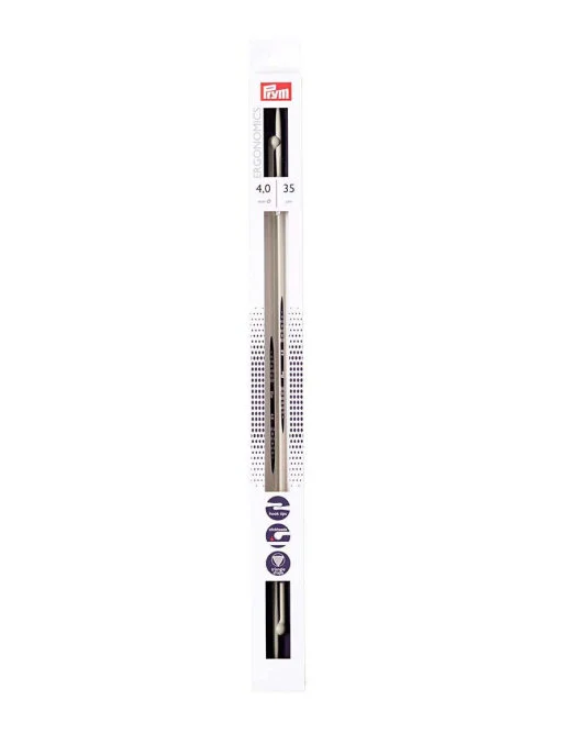 Спицы прямые Prym Ergonomics, 4 мм х 35 см, 2 штук