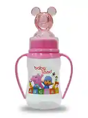 Розовый бутылочка Baby Land 150мл с колпачком-игрушкой, силиконовой анатомической соской
