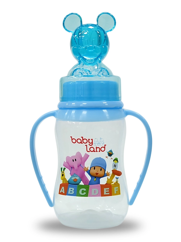 Бутылочка Baby Land 150мл с колпачком-игрушкой, силиконовой анатомической соской