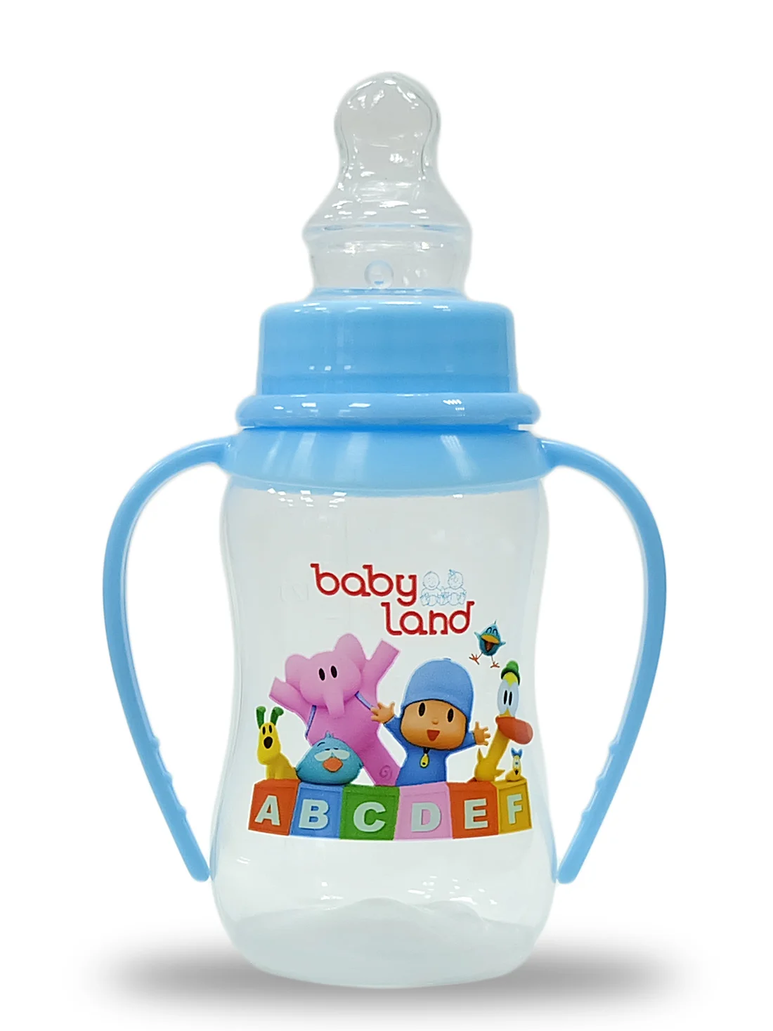 Бутылочка Baby Land 150мл с колпачком-игрушкой, силиконовой анатомической соской