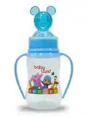 Голубой бутылочка Baby Land 150мл с колпачком-игрушкой, силиконовой анатомической соской