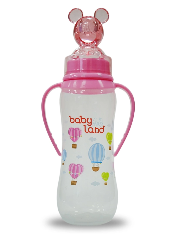Бутылочка Baby Land 240мл с колпачком-игрушкой, силиконовой классической соской