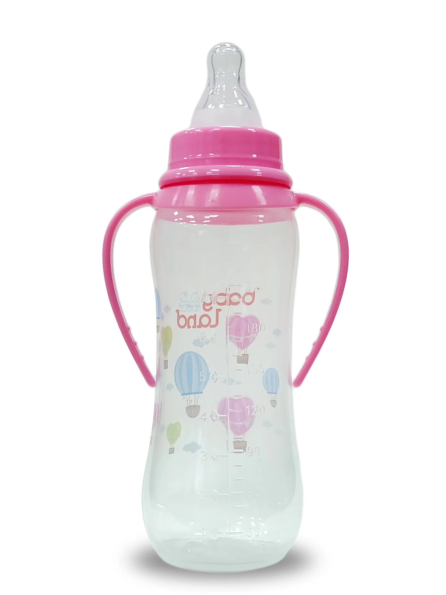 Бутылочка Baby Land 240мл с колпачком-игрушкой, силиконовой классической соской