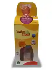 Бутылочка Baby Land 240мл с колпачком-игрушкой, силиконовой классической соской