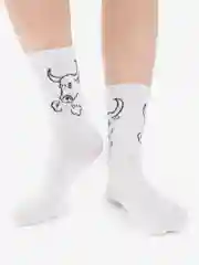Белый носки "Бык"