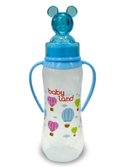Бутылочка Baby Land 240мл с колпачком-игрушкой, силиконовой анатомической соской