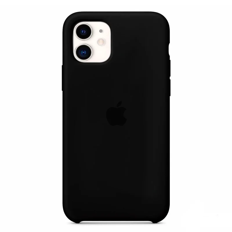 Черный чехол силиконовый для iPhone 12 / 12 Pro, 12 mini, 12 Pro max, с логотипом