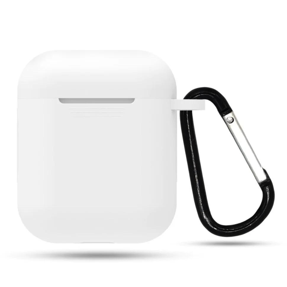 Белый чехол Silicon Case для наушников Airpods 1 / Airpods 2