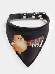 Черный ошейник для кошек и собак с косынкой