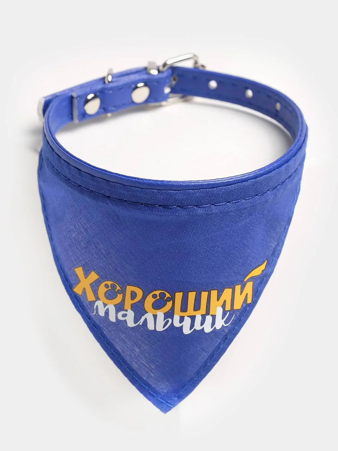 Синий меланж ошейник для кошек и собак с косынкой