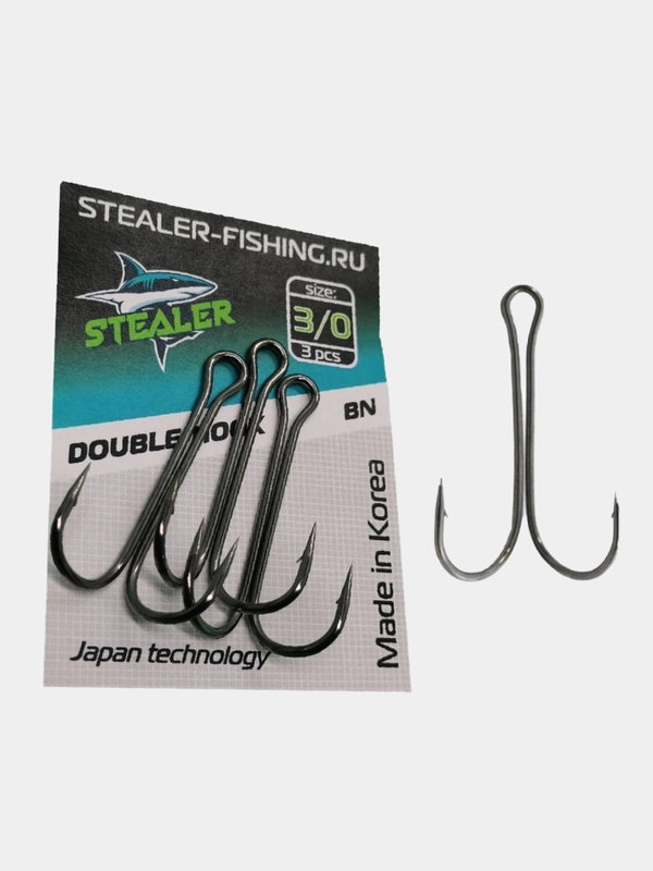 Двойной крючок STEALER DOUBLE HOOK (black nickel)