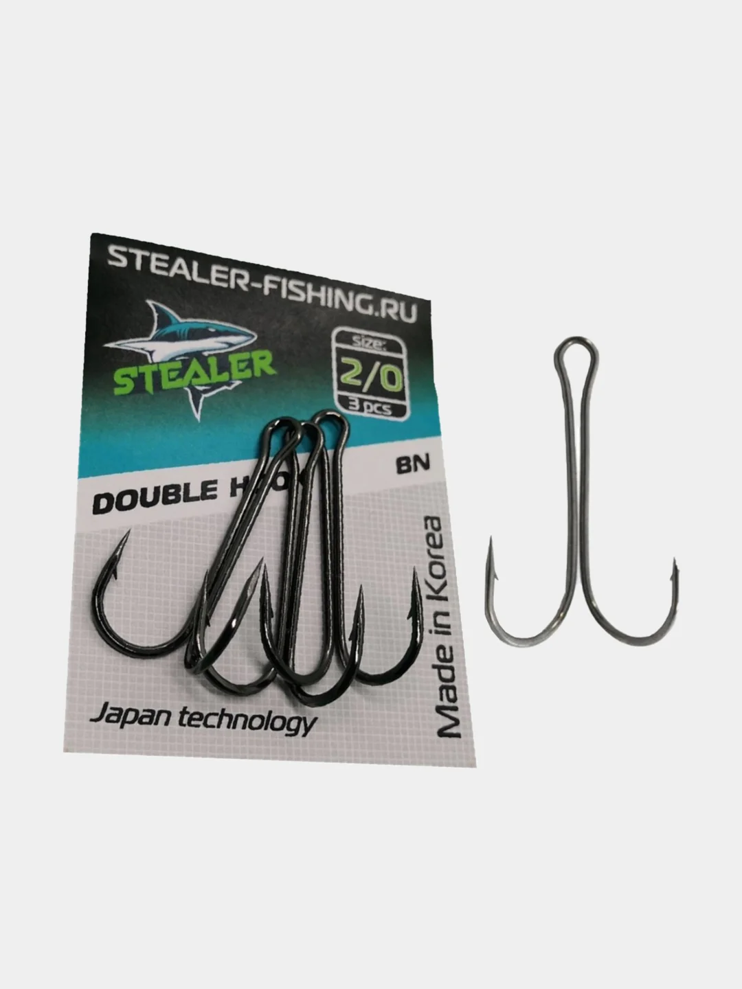 Двойной крючок STEALER DOUBLE HOOK (black nickel)