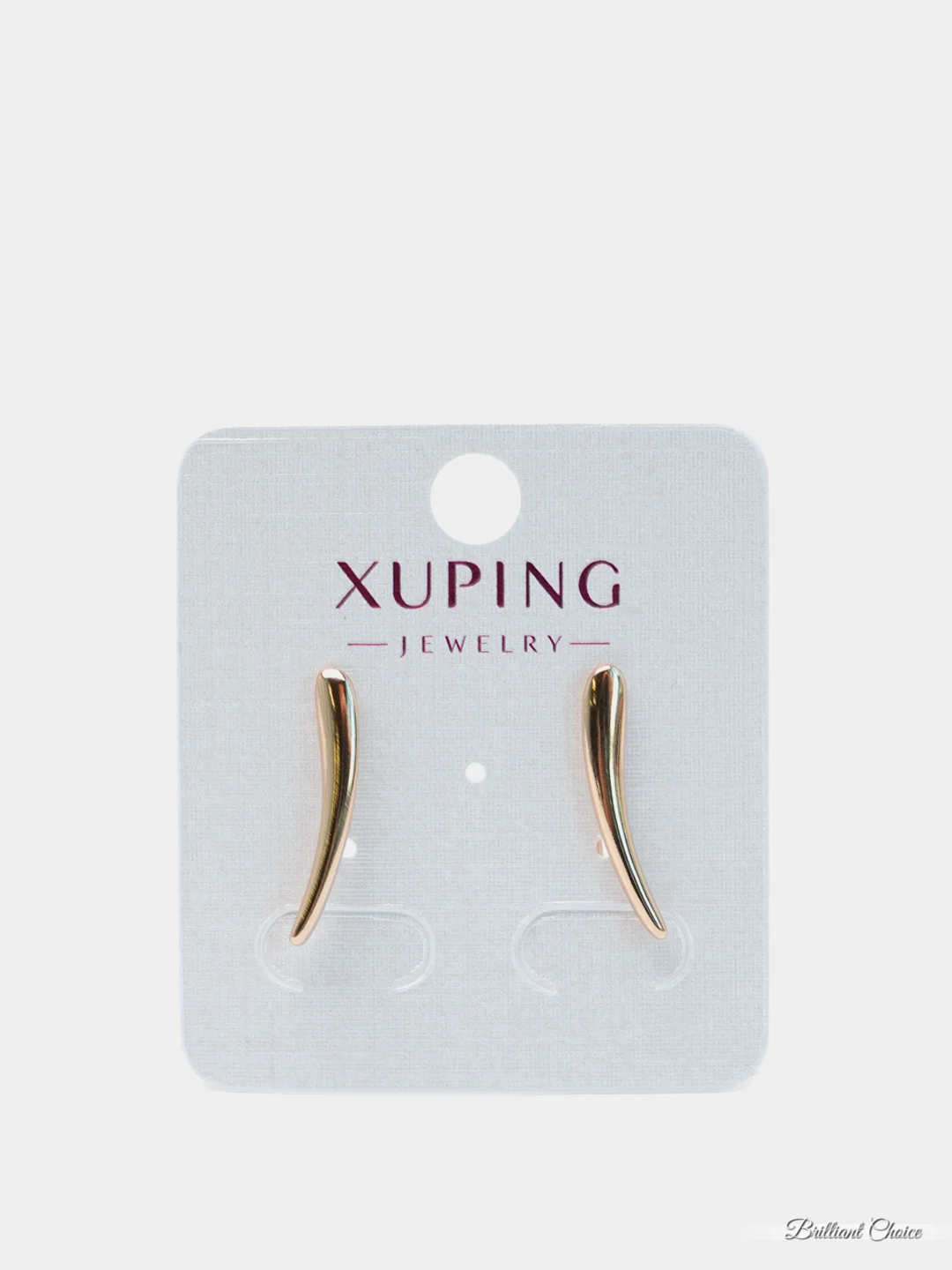 Серьги каффы - зажимы Xuping, золочение 18 К