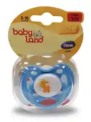 Соска-пустышка Baby Land с рисунком силиконовая круглая, 6 мес+