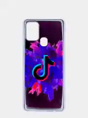 Фиолетовый чехол Samsung Galaxy A21s, Самсунг Галакси А21с силиконовый с рисунком
