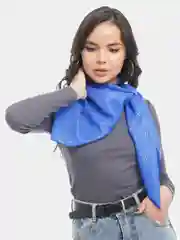 Синий платок однотонный, 3D рисунок