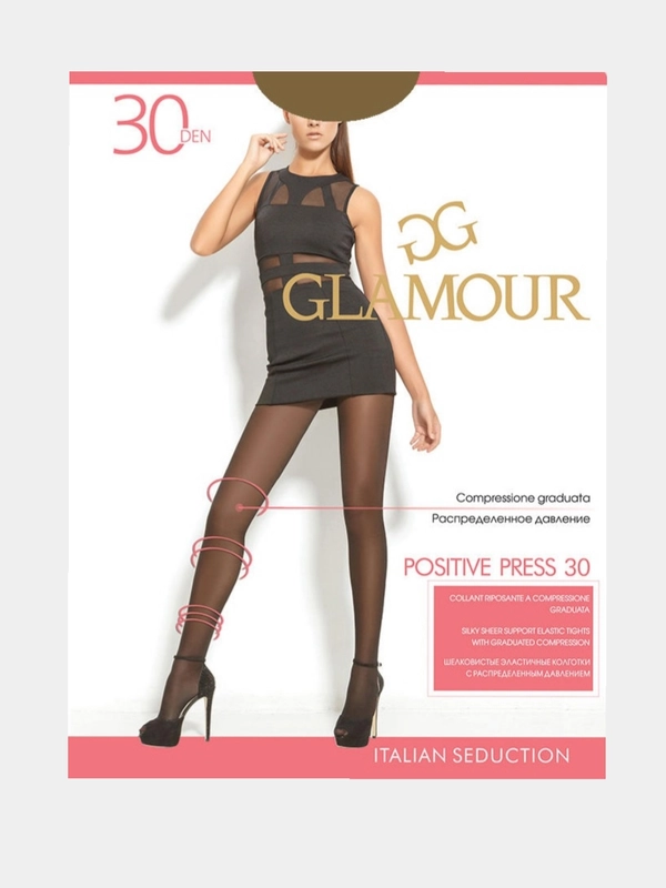 Колготки с поддерживающим эффектом, Glamour Positive Press 30 den
