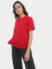 Футболка женская, однотонная, красная, хлопок