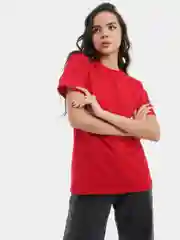 Футболка женская, однотонная, красная, хлопок