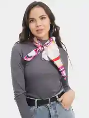 Коралловый меланж шейный платок