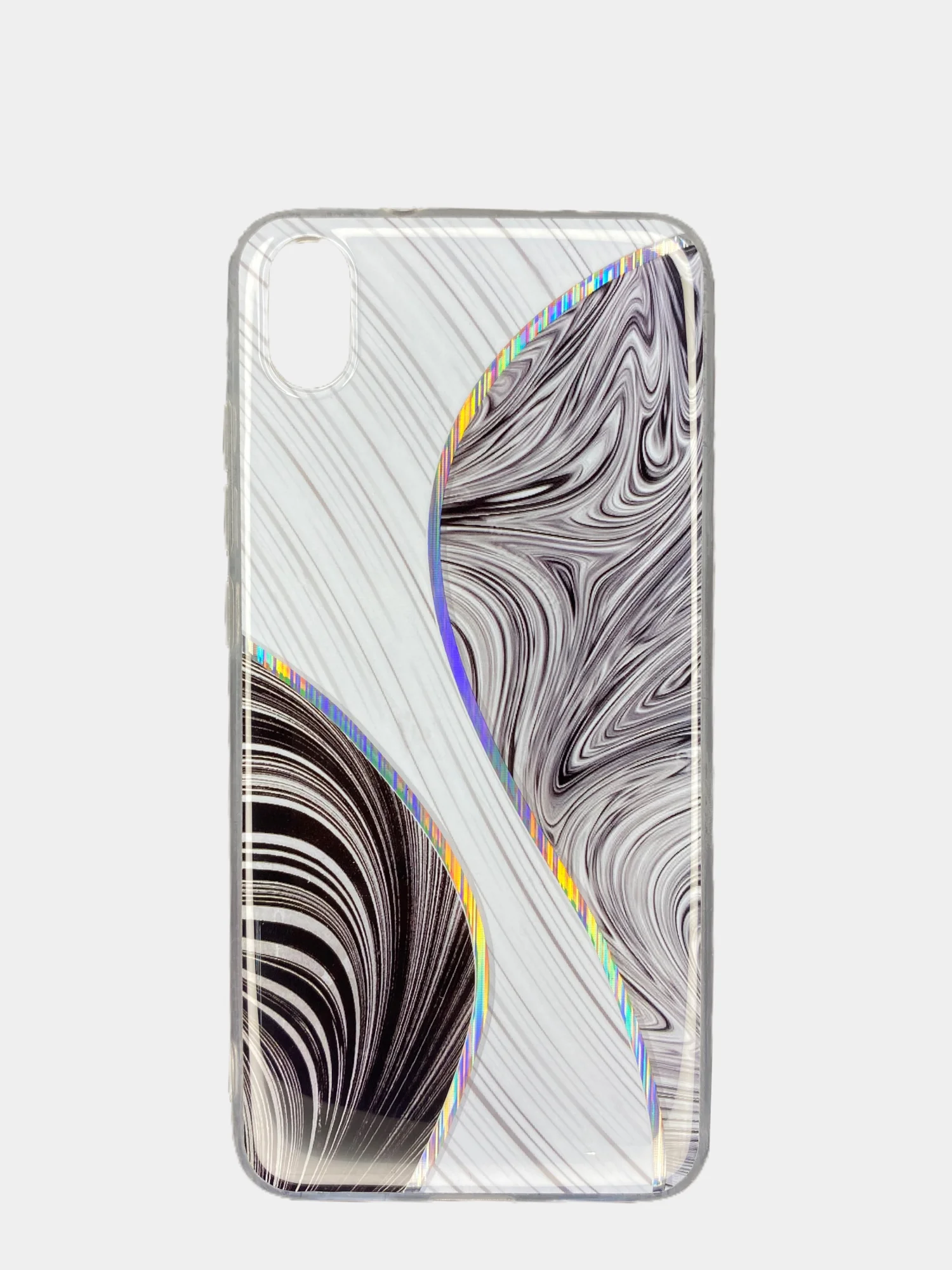Черный чехол Xiaomi Redmi 7A, Сяоми Редми 7А силиконовый с мраморным рисунком