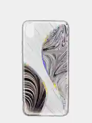 Черный чехол Xiaomi Redmi 7A, Сяоми Редми 7А силиконовый с мраморным рисунком