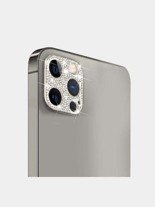 Яркая защитная металлическая наклейка стекла камеры в стразах для iPhone 12 Mini Pro Max