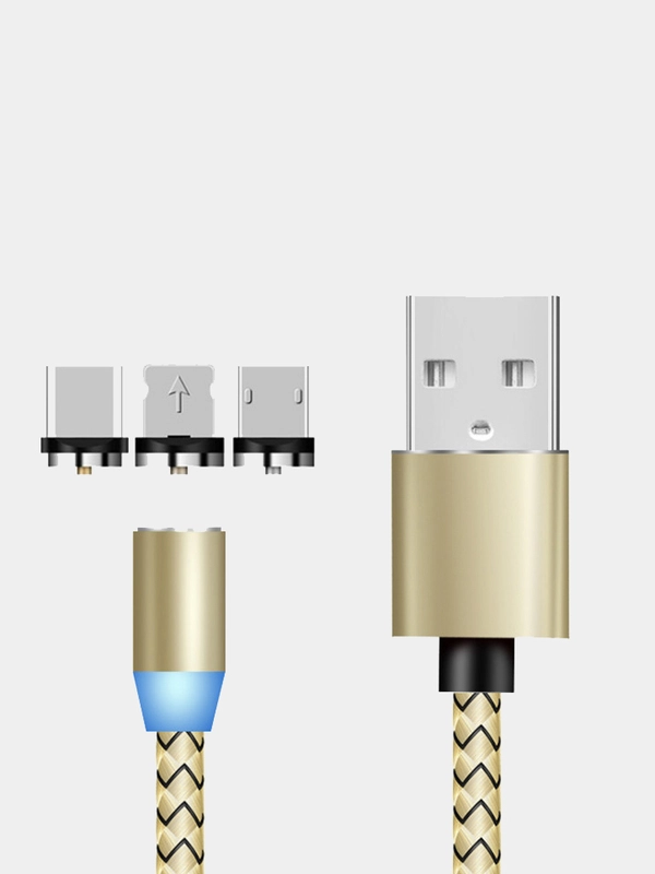 Магнитный кабель для зарядки Type-C, Lightning (Apple), Micro USB