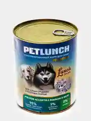 Корм для собак Lunch for pets Мясное ассорти с языком, кусочки в желе, консервы 850гр