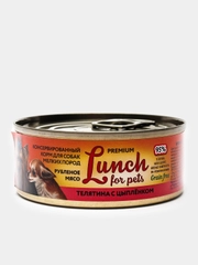 Корм для собак мелких пород Lunch for pets телятина с цыпленком,рубл-е мясо, консервы 100г