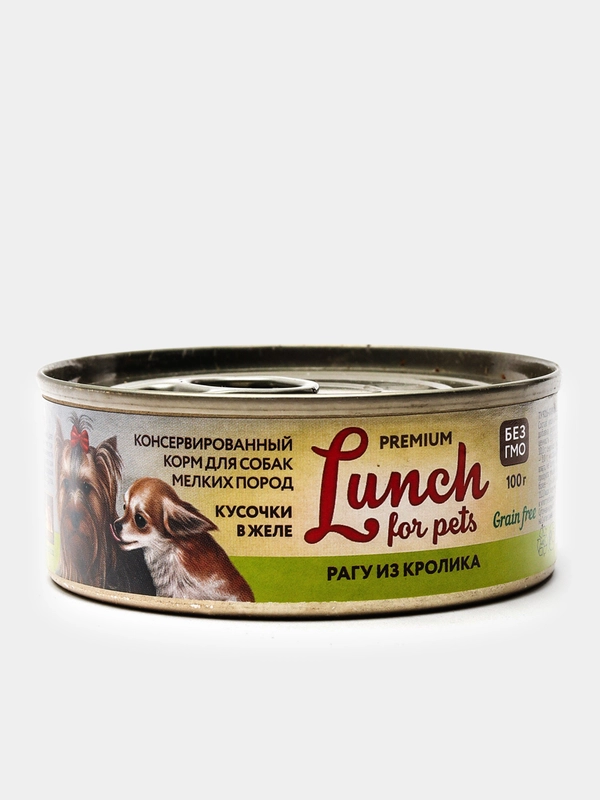 Корм для собак Lunch for pets рагу из кролика, кусочки в желе, консервы 100 гр