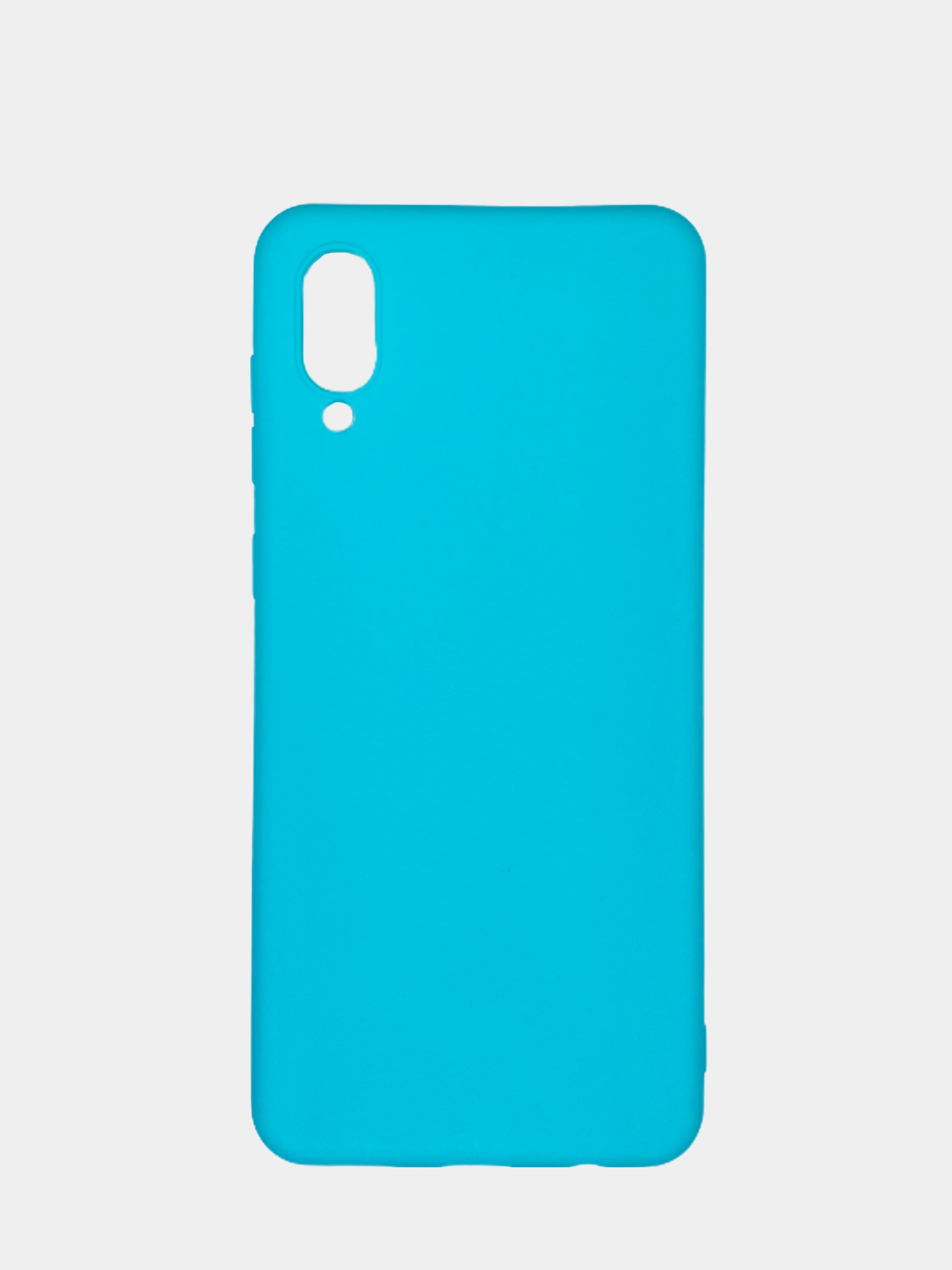 Бирюзовый чехол силиконовый на Samsung Galaxy A02 (Самсунг Галакси А02), цветной, матовый