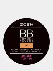 BB-пудра компактная для лица GOSH, тон 08-каштан, 6,5 г