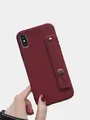 Багровый чехол, с силиконовой ручкой-держателем iPhone 11, 11 Pro, 11 Pro Max, XS, XS Max, XR, 7, 8