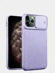 Лавандовый ребристый чехол с затвором для камеры на айфон Apple iPhone 11 ,11 Pro, 11 Pro Max