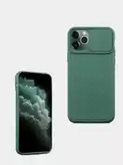 Голубой ребристый чехол с затвором для камеры на айфон Apple iPhone 11 ,11 Pro, 11 Pro Max