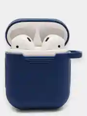 Белый чехол для наушников AirPods силиконовый