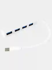 Белый разветвитель USB хаб с TYPE-C на 4 USB-порта, 0,2 метра
