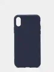 Темно-синий чехол силиконовый матовый для iPhone X, Xs