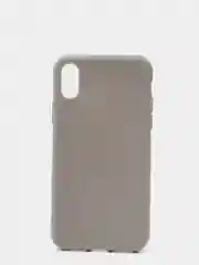Серый чехол силиконовый матовый для iPhone X, Xs