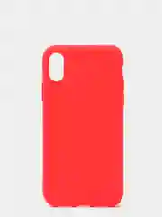 Красный чехол силиконовый матовый для iPhone X, Xs