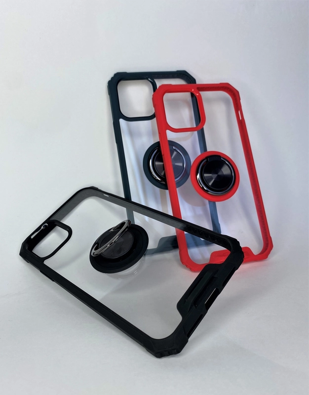 Прозрачный чехол накладка с усиленными бортами и попсокетом Apple iPhone 12 Pro Max