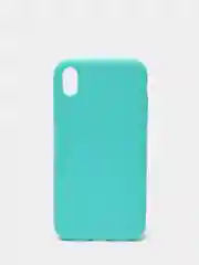 Бирюзовый чехол силиконовый, матовый, для iPhone XR