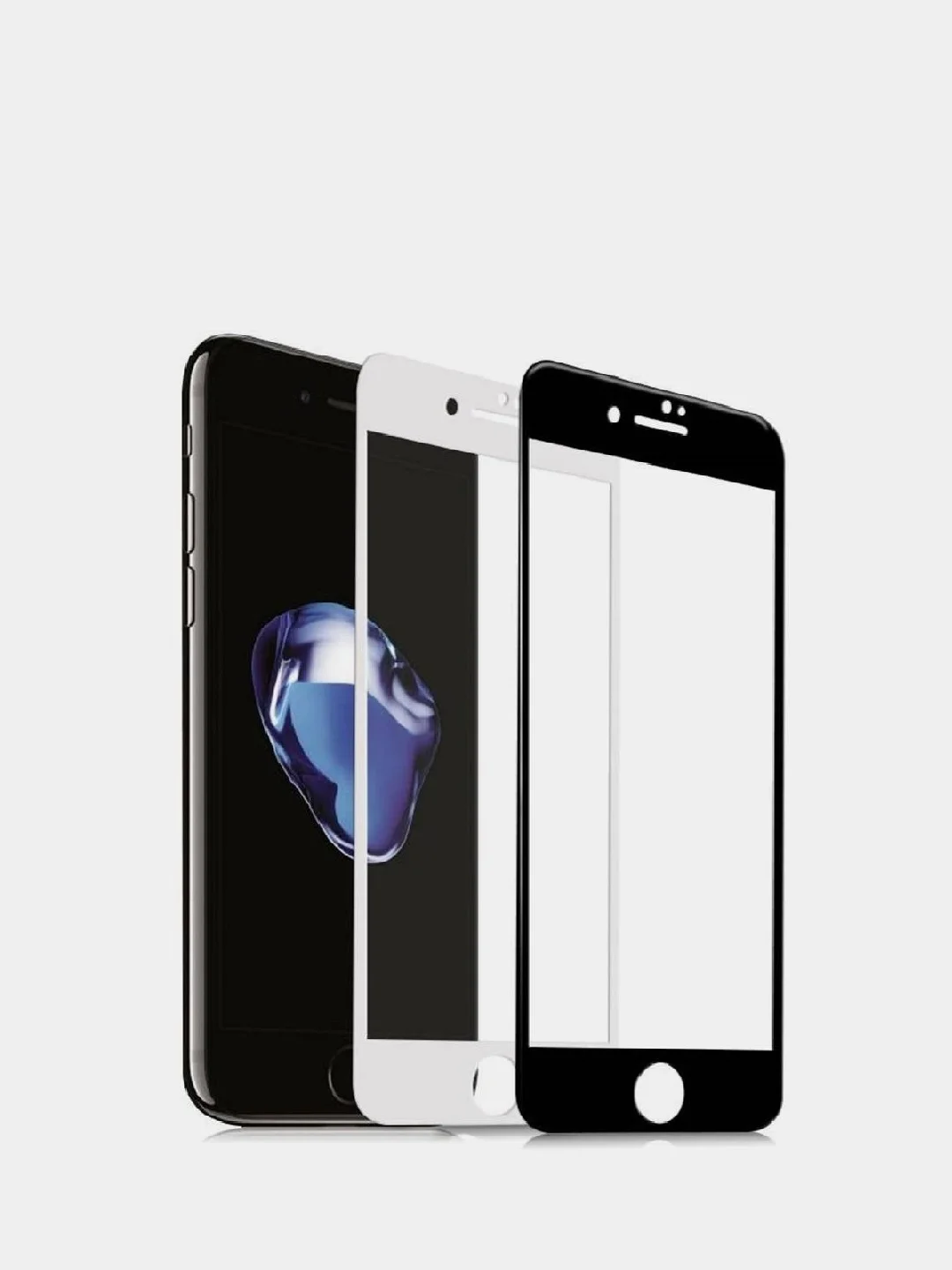 Белый защитное стекло 9D Apple iPhone 5S, SE, 6, 6s, 6 6s Plus, 7, 8, SE 2020, 7 Plus, 8 Plus
