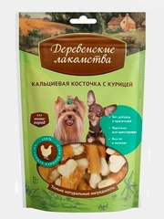 Деревенские лакомства Кальциевые косточки с курицей для мини-пород 55г