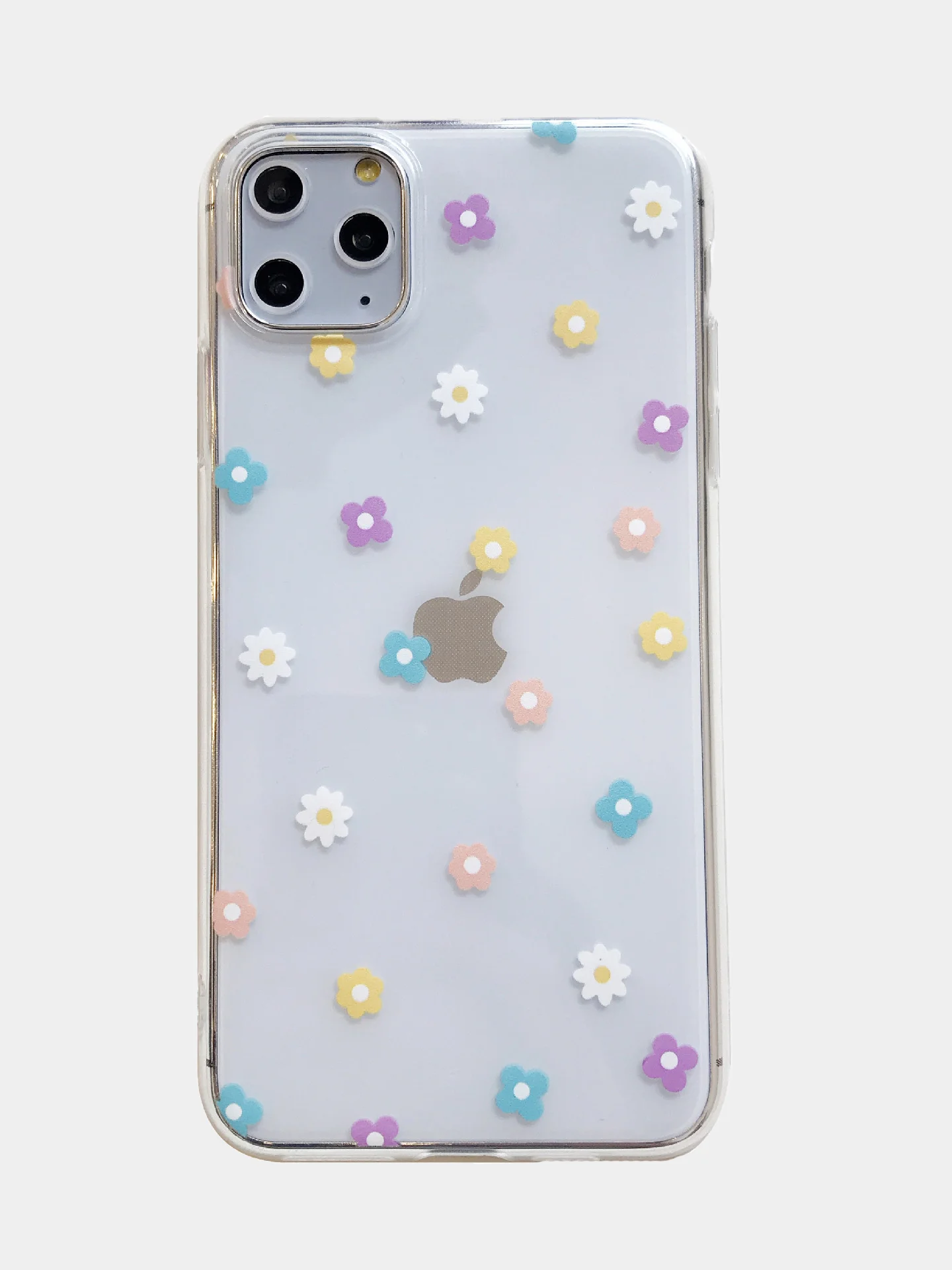 Белый прозрачный чехол с дизайном сердечек и цветовiPhone11,11Pro,11ProMax,XS,XSMax,XR,X,7/8Plus